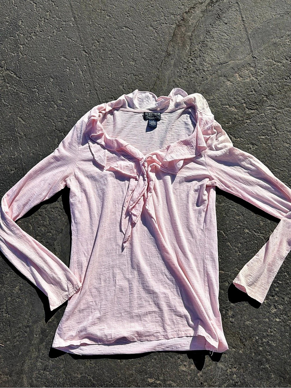 Polo Jeans Company Pink Ruffle Tie-Front Tunic Size Large